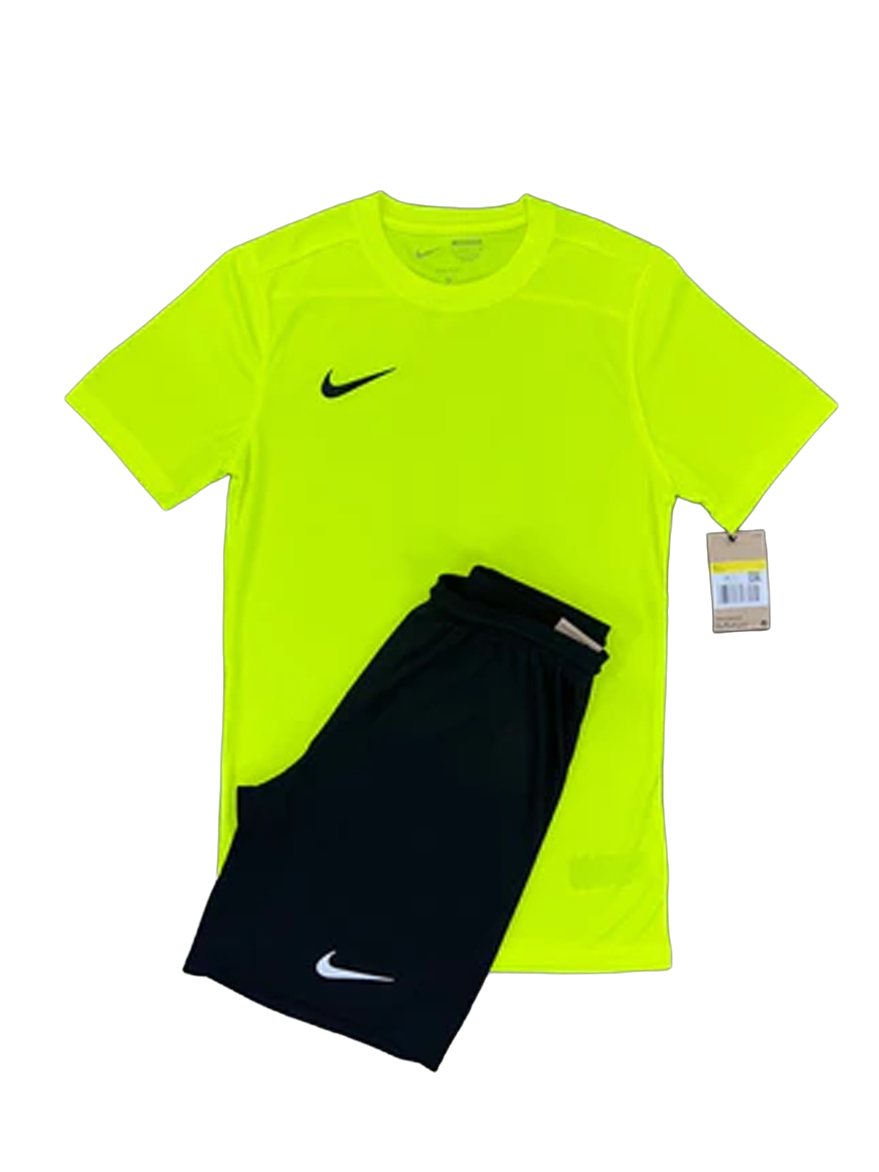 NIKE DRI-FIT SHORTS SET - VOLT/BLACK